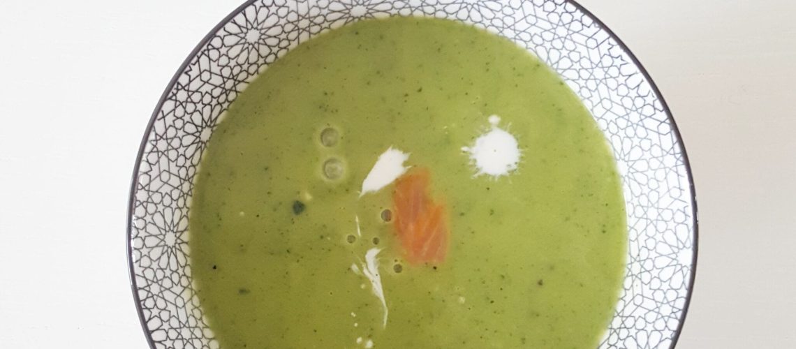 Courgette soep met zalm